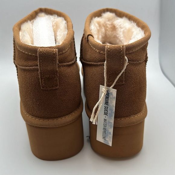 CUSHIONAIRE Women's Genuine Suede pull platform boot +Memory Foam 6 CHESTNUT - Picture 4 of 7